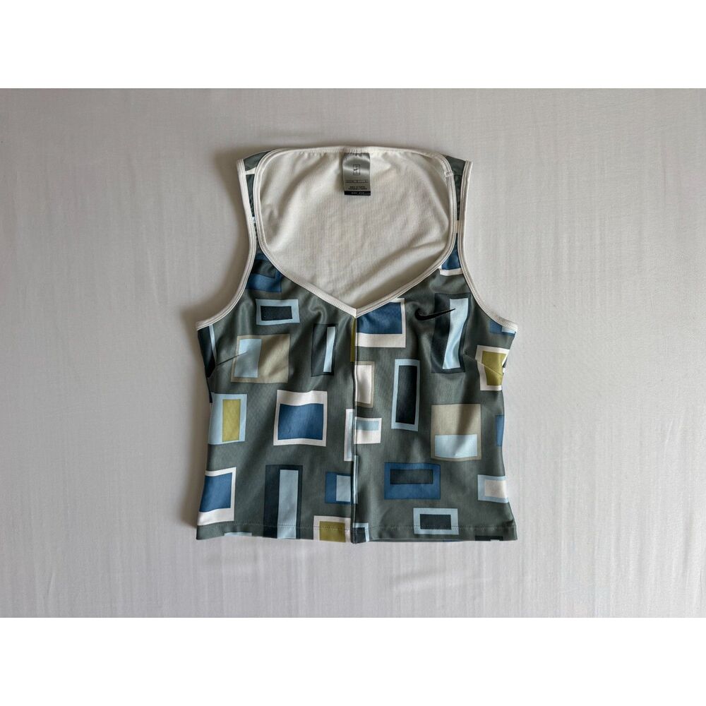 Vintage Nike Dri-Fit Tennis Tank | Y2K Geometric Print | Size Large